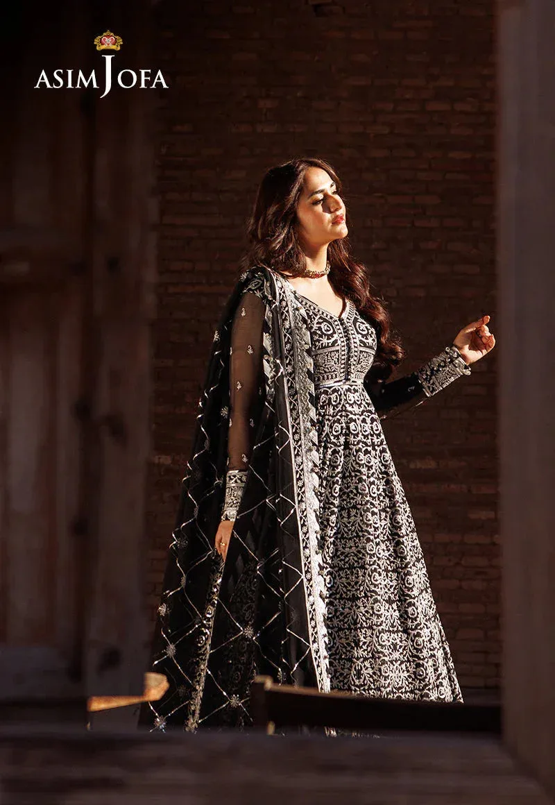 Asim Jofa Chikankari Eid24 Black Chiffon – view 3 – Poshaq