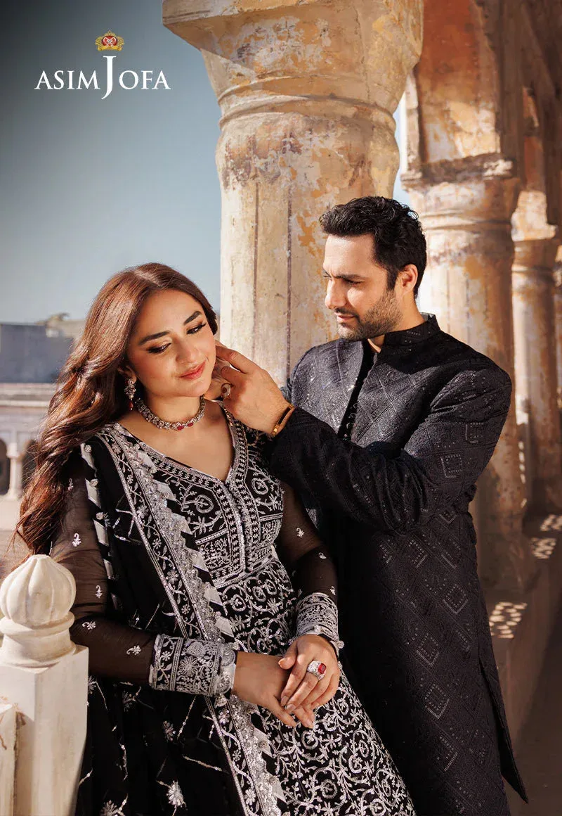Asim Jofa Chikankari Eid24 Black Chiffon – view 5 – Poshaq