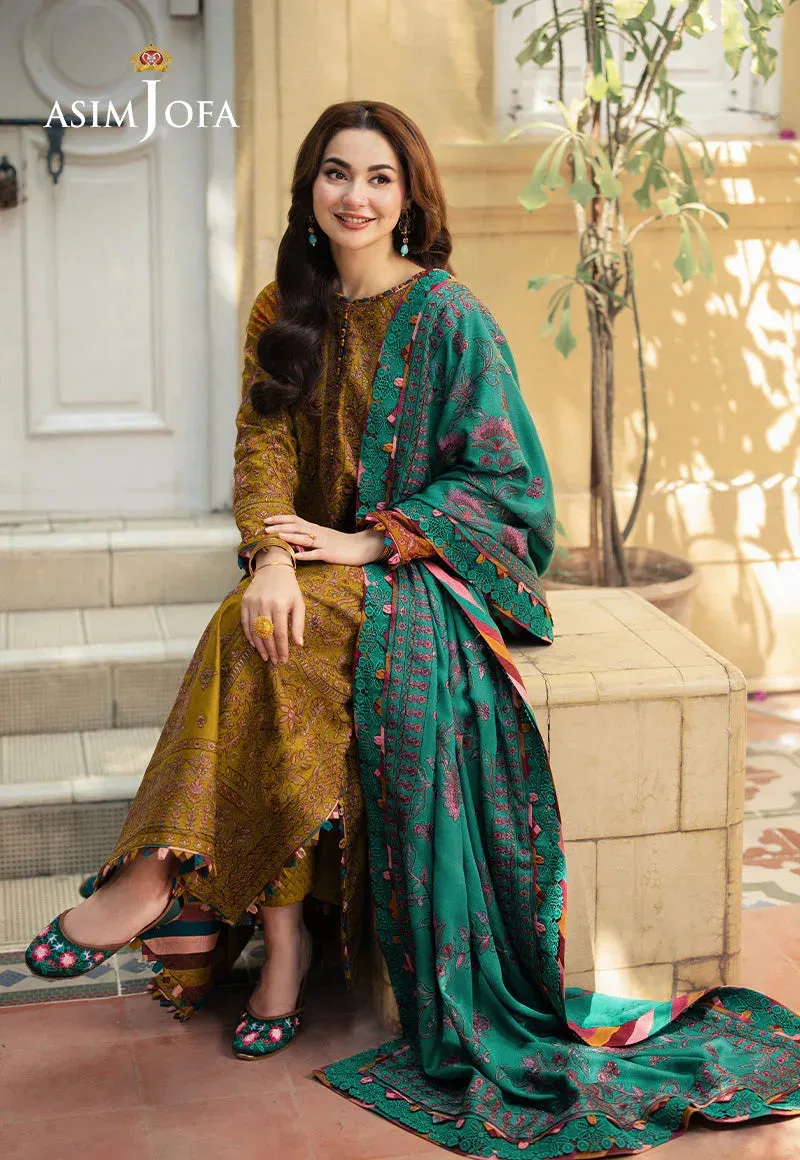 Asim Jofa Pashmina Shawl 24 Mustard – view 3 – Poshaq