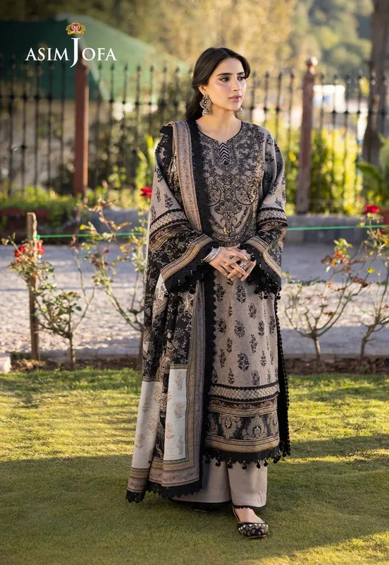 Asim Jofa Winter Collection 24 Grey Organza – view 1 – Poshaq