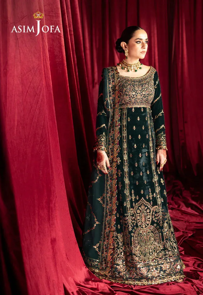 Asim Jofa Makhmal Formals Maroon Velvet – view 1 – Poshaq