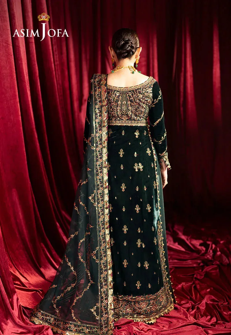 Asim Jofa Makhmal Formals Maroon Velvet – view 2 – Poshaq