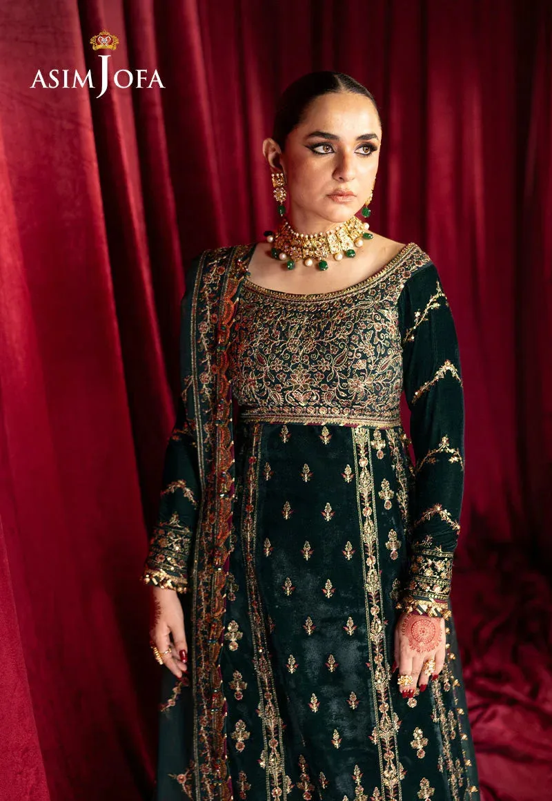 Asim Jofa Makhmal Formals Maroon Velvet – view 3 – Poshaq