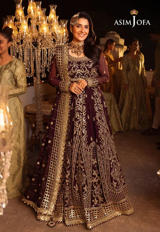 Asim Jofa Purple Chiffon – view 1 – Poshaq