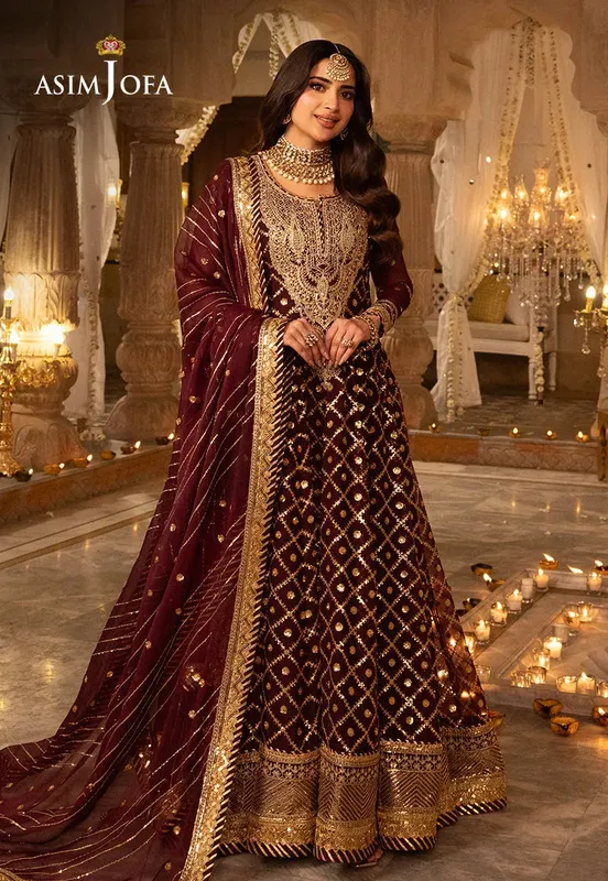 Asim Jofa Gold Organza – view 1 – Poshaq
