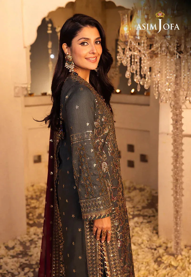 Asim Jofa Green Raw Silk – view 3 – Poshaq