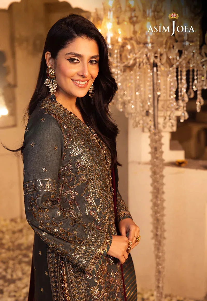 Asim Jofa Green Raw Silk – view 4 – Poshaq
