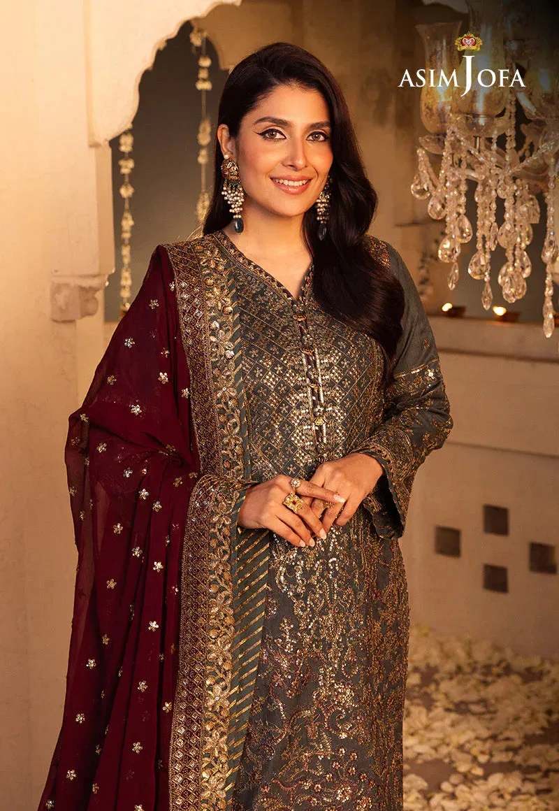 Asim Jofa Green Raw Silk – view 5 – Poshaq