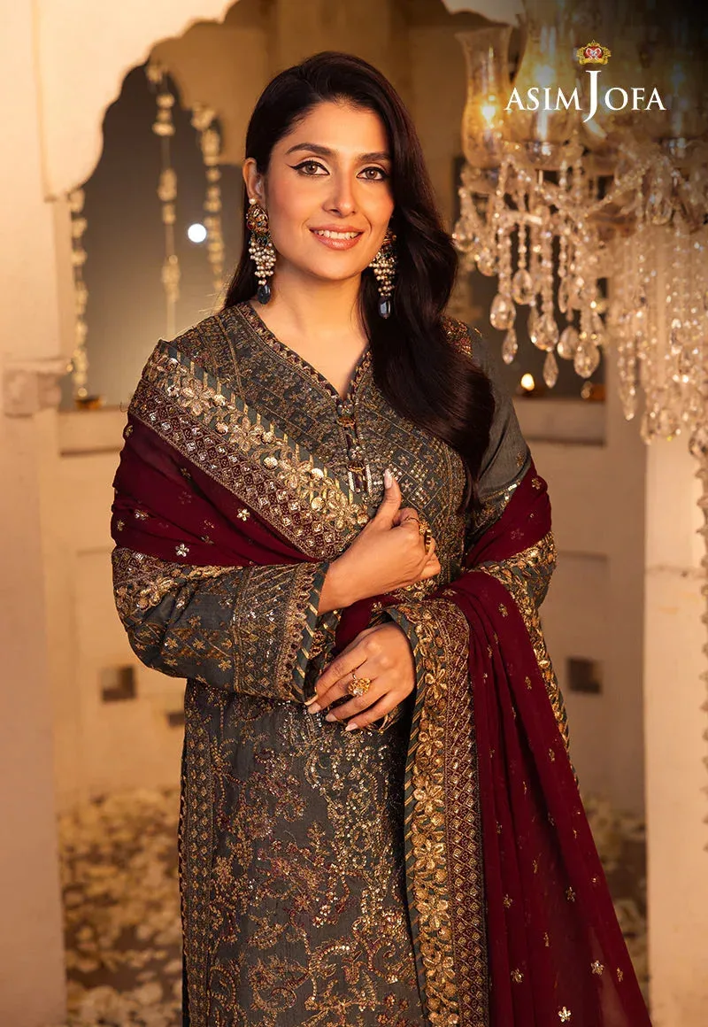 Asim Jofa Green Raw Silk – view 6 – Poshaq