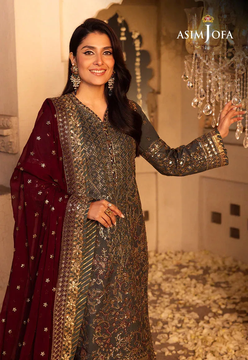 Asim Jofa Green Raw Silk – view 7 – Poshaq