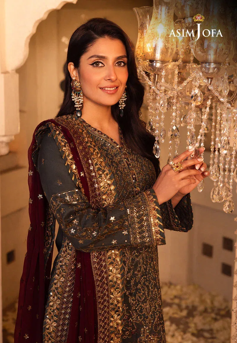 Asim Jofa Green Raw Silk – view 8 – Poshaq
