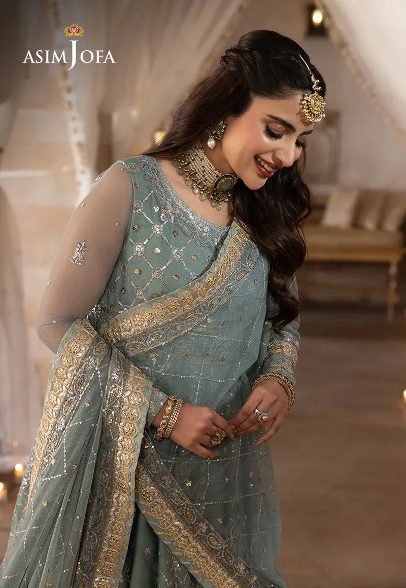 Asim Jofa Green Chiffon – view 3 – Poshaq