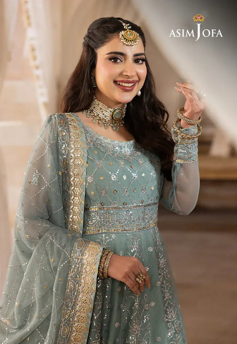 Asim Jofa Green Chiffon – view 4 – Poshaq