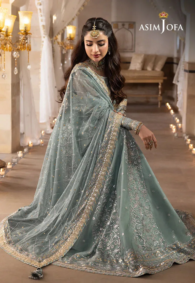 Asim Jofa Green Chiffon – view 6 – Poshaq