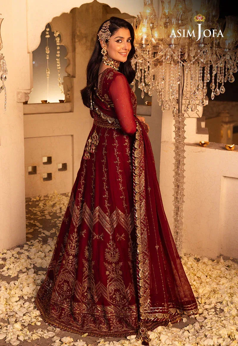 Asim Jofa Maroon Chiffon – view 2 – Poshaq