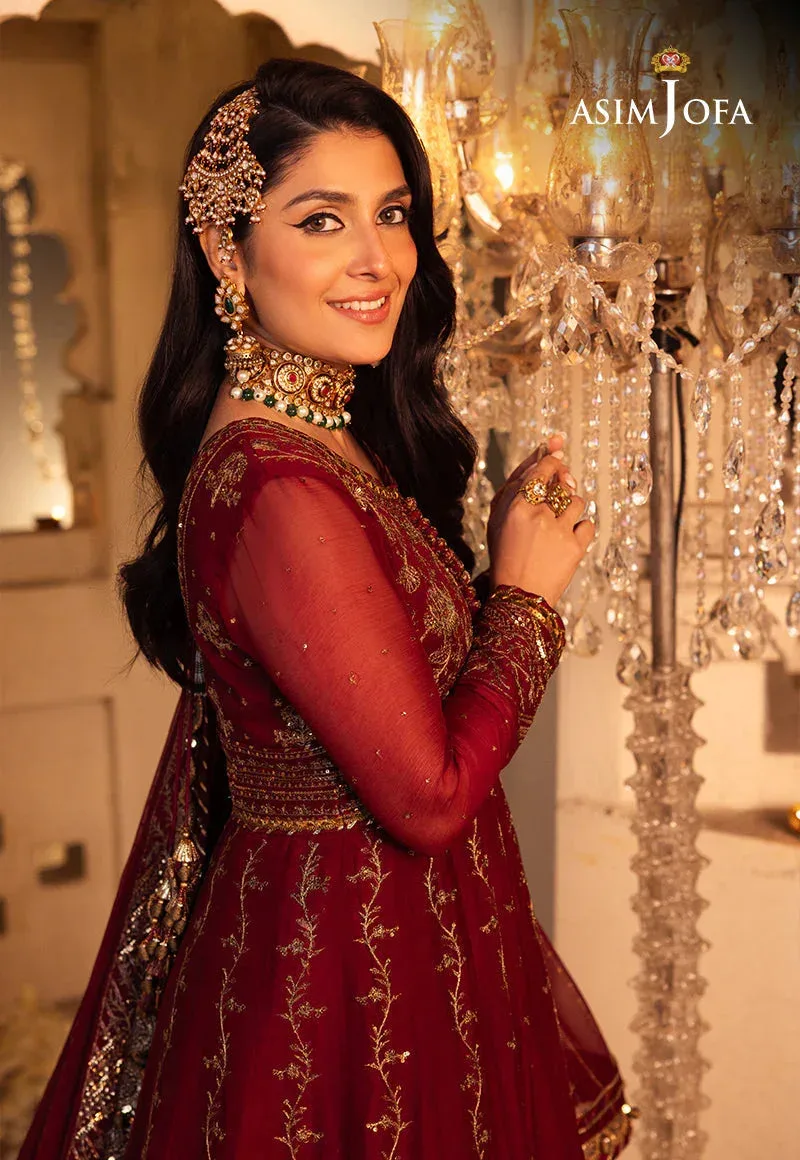 Asim Jofa Maroon Chiffon – view 4 – Poshaq