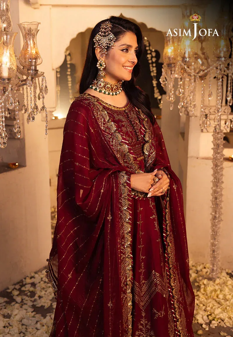 Asim Jofa Maroon Chiffon – view 5 – Poshaq
