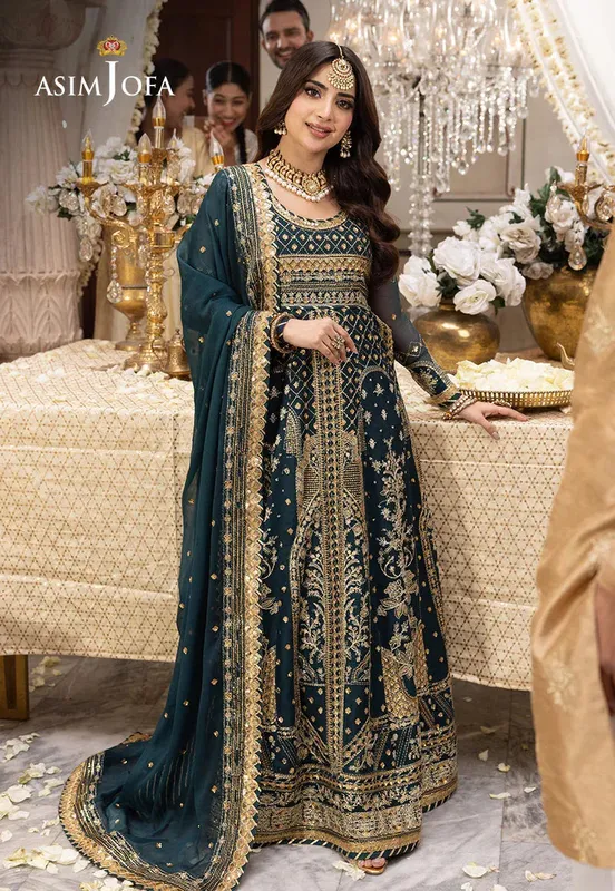 Asim Jofa Maroon Chiffon – view 1 – Poshaq