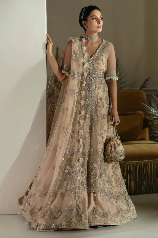 Elan Wedding Festive White Net – view 1 – Poshaq