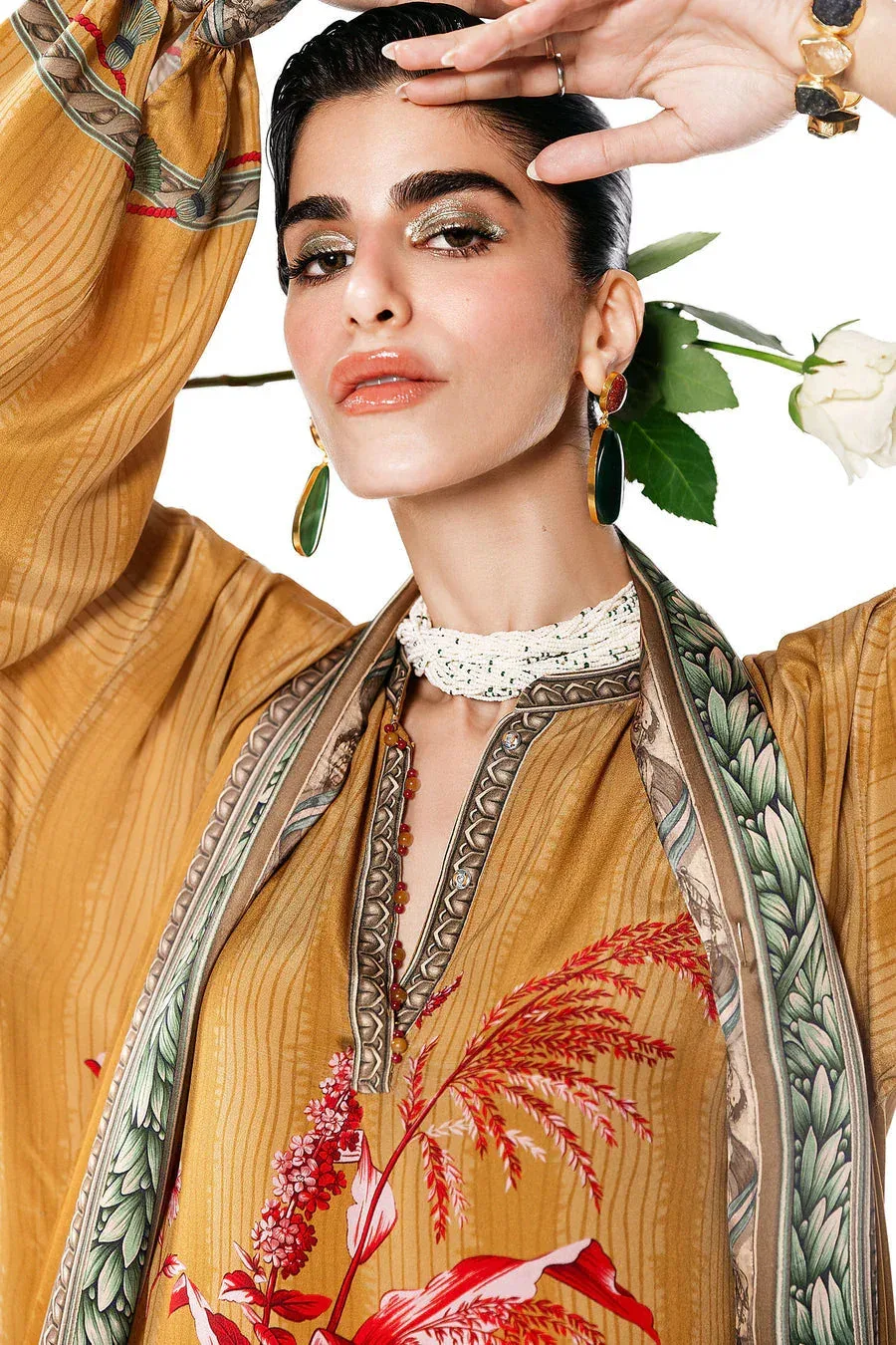 Elan Auree Pret Champagne Gold Silk – view 3 – Poshaq