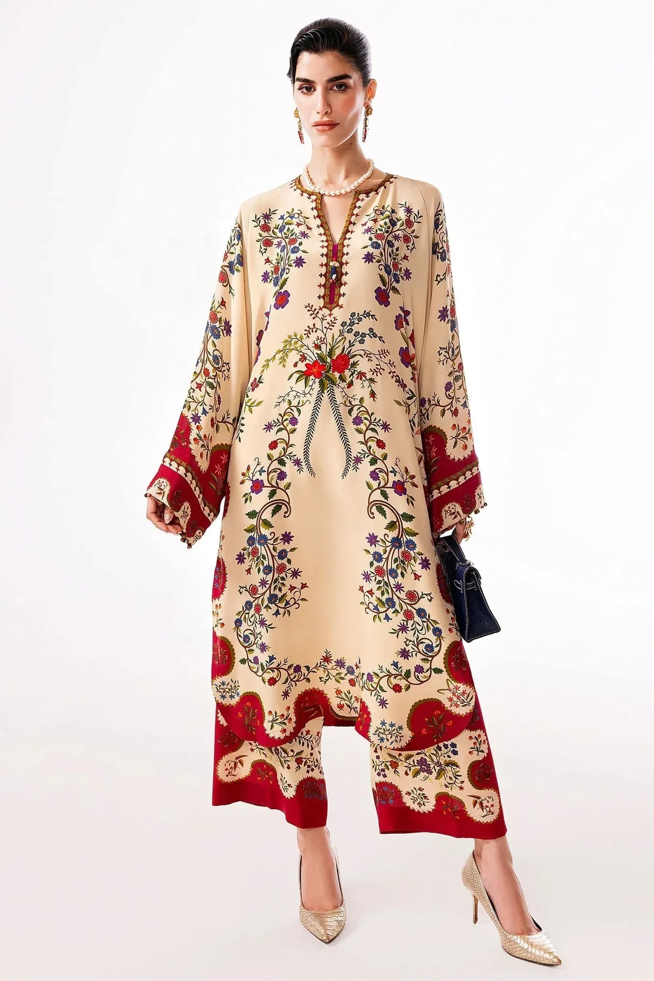 Elan Auree Pret Beige Silk – view 1 – Poshaq