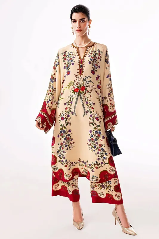 Elan Auree Pret Beige Silk – view 1 – Poshaq