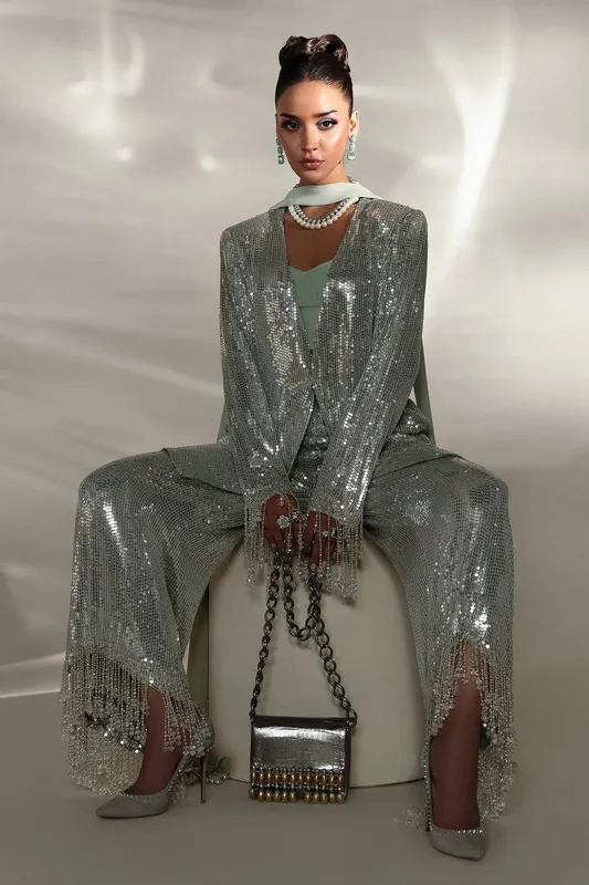 Elan Lueur Dor Silver Chiffon – view 1 – Poshaq
