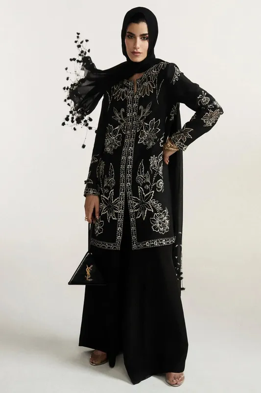Elan Black Raw Silk – view 1 – Poshaq