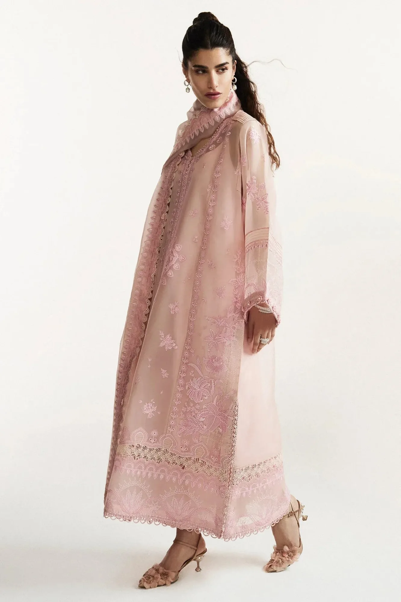 Elan light pink Organza – view 2 – Poshaq