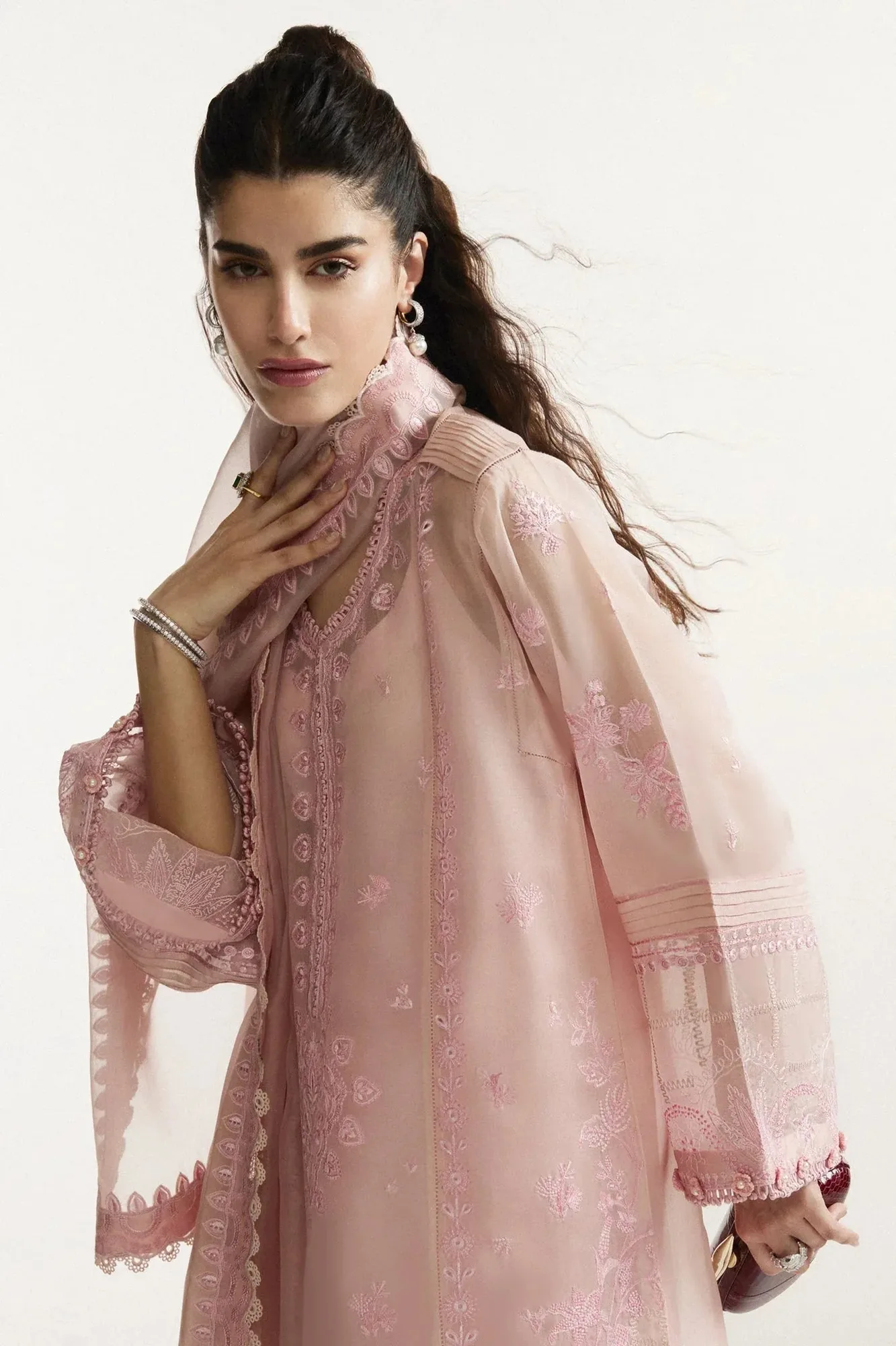 Elan light pink Organza – view 3 – Poshaq