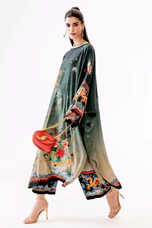 Elan deep green Silk – view 1 – Poshaq