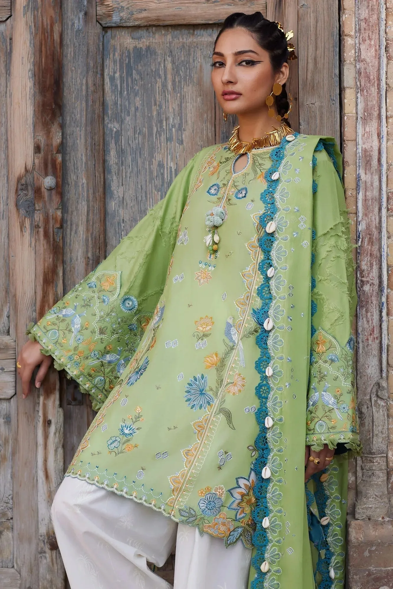 Elan Luxury Lawn 25 Pistachio Lawn – view 2 – Poshaq