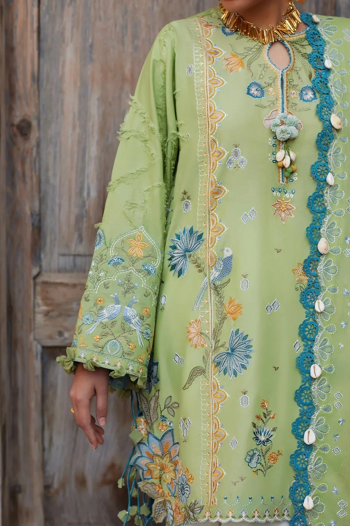 Elan Luxury Lawn 25 Pistachio Lawn – view 4 – Poshaq