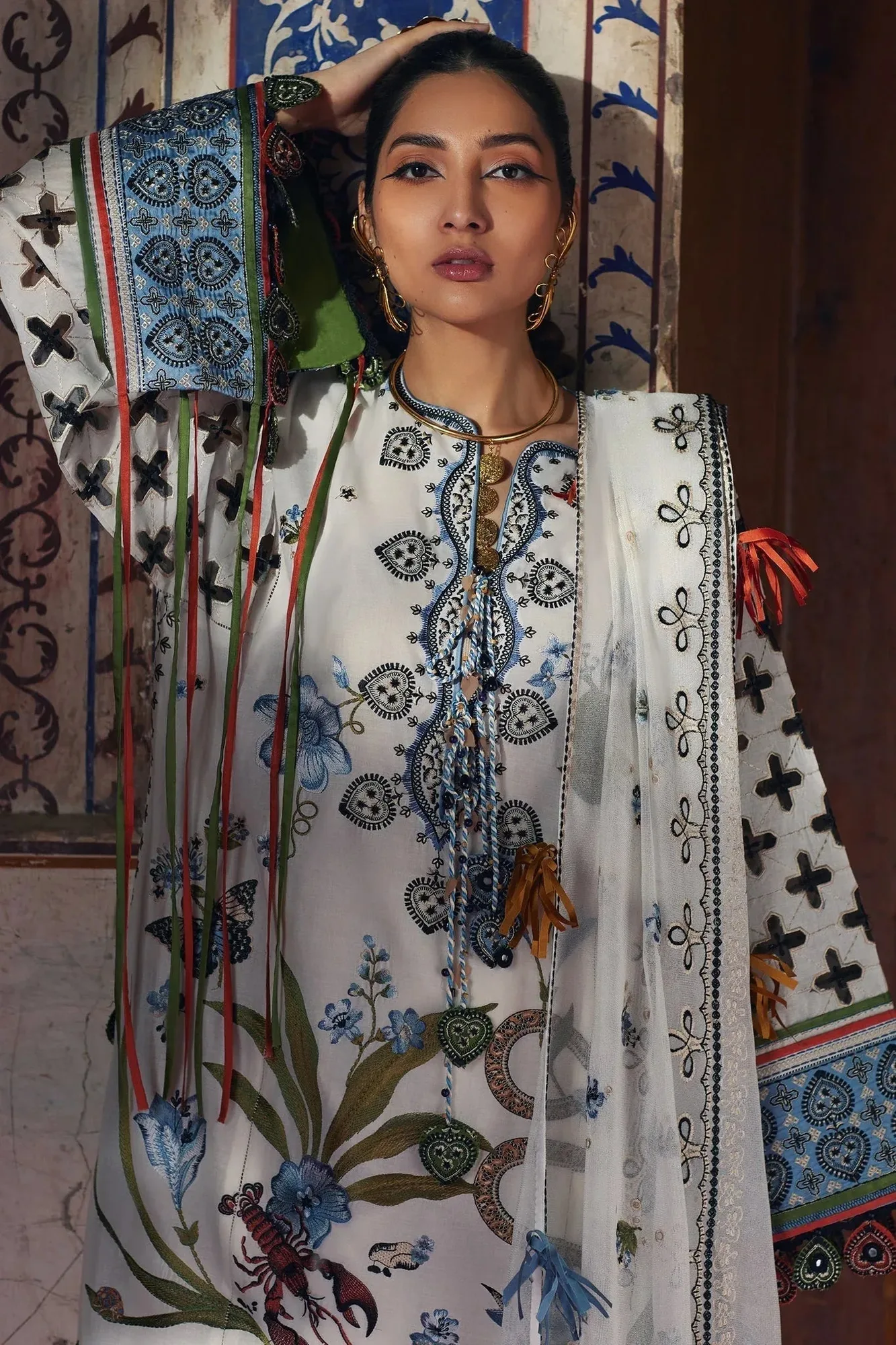 Elan Luxury Lawn 25 White Cotton – view 3 – Poshaq