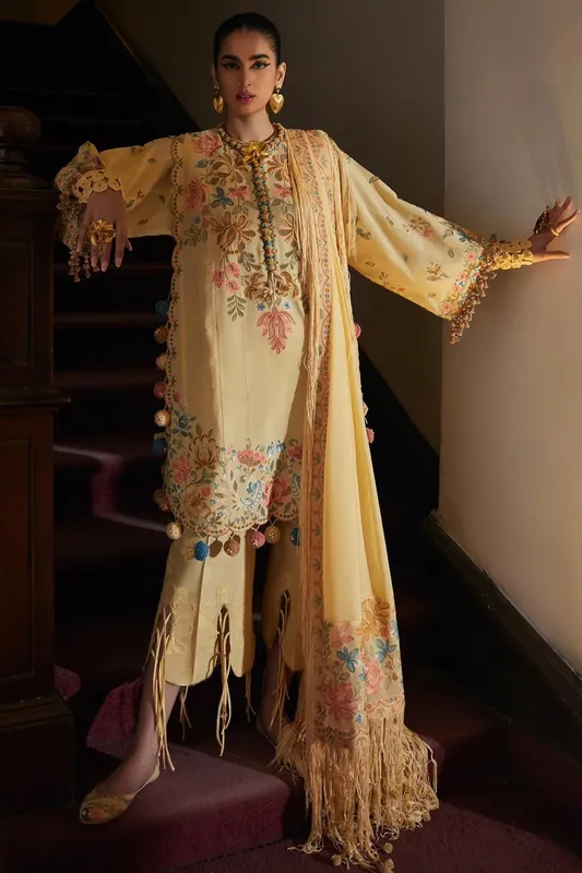 Elan Luxury Lawn 25 Yellow Lawn – view 1 – Poshaq