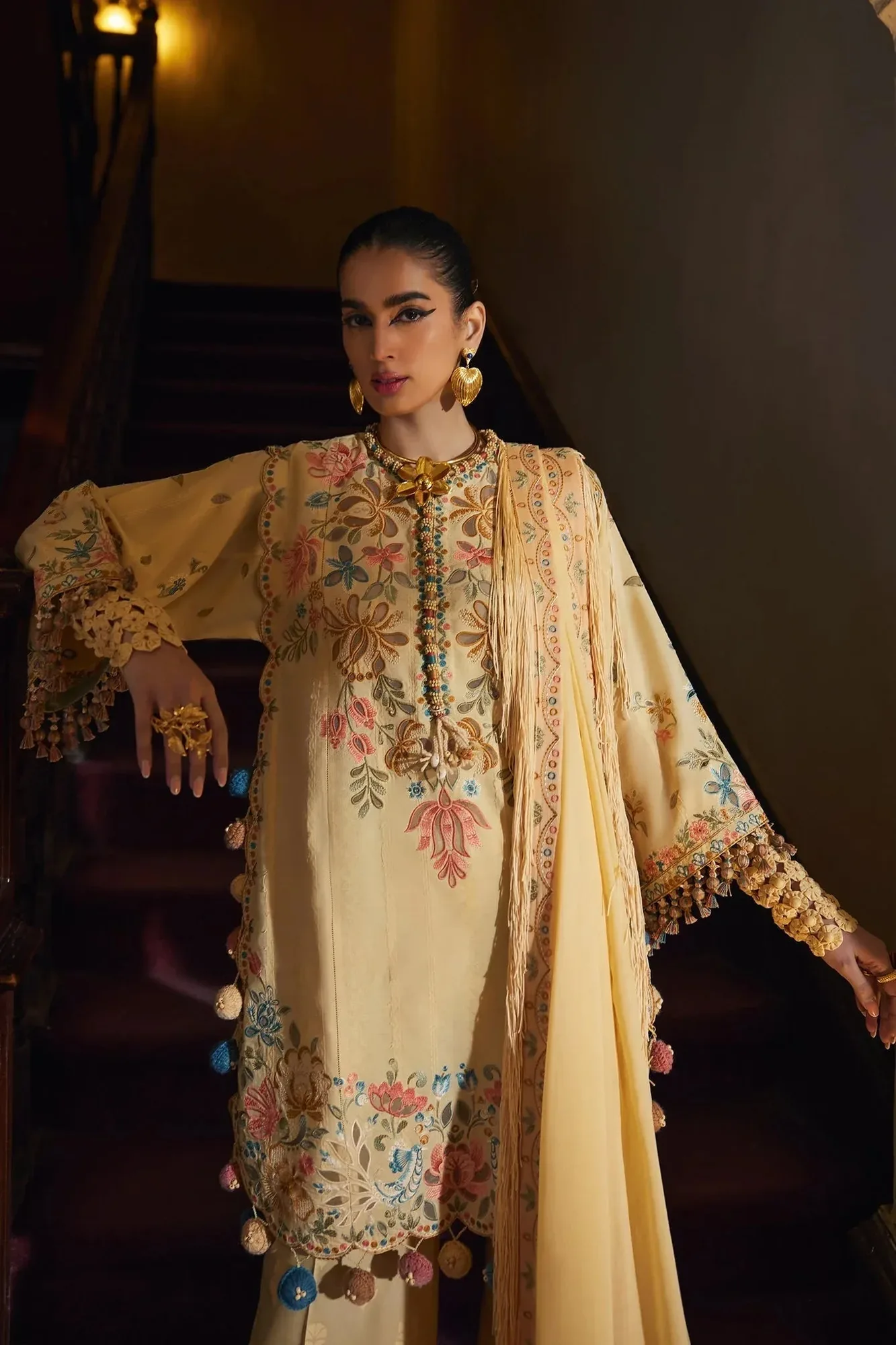 Elan Luxury Lawn 25 Yellow Lawn – view 2 – Poshaq