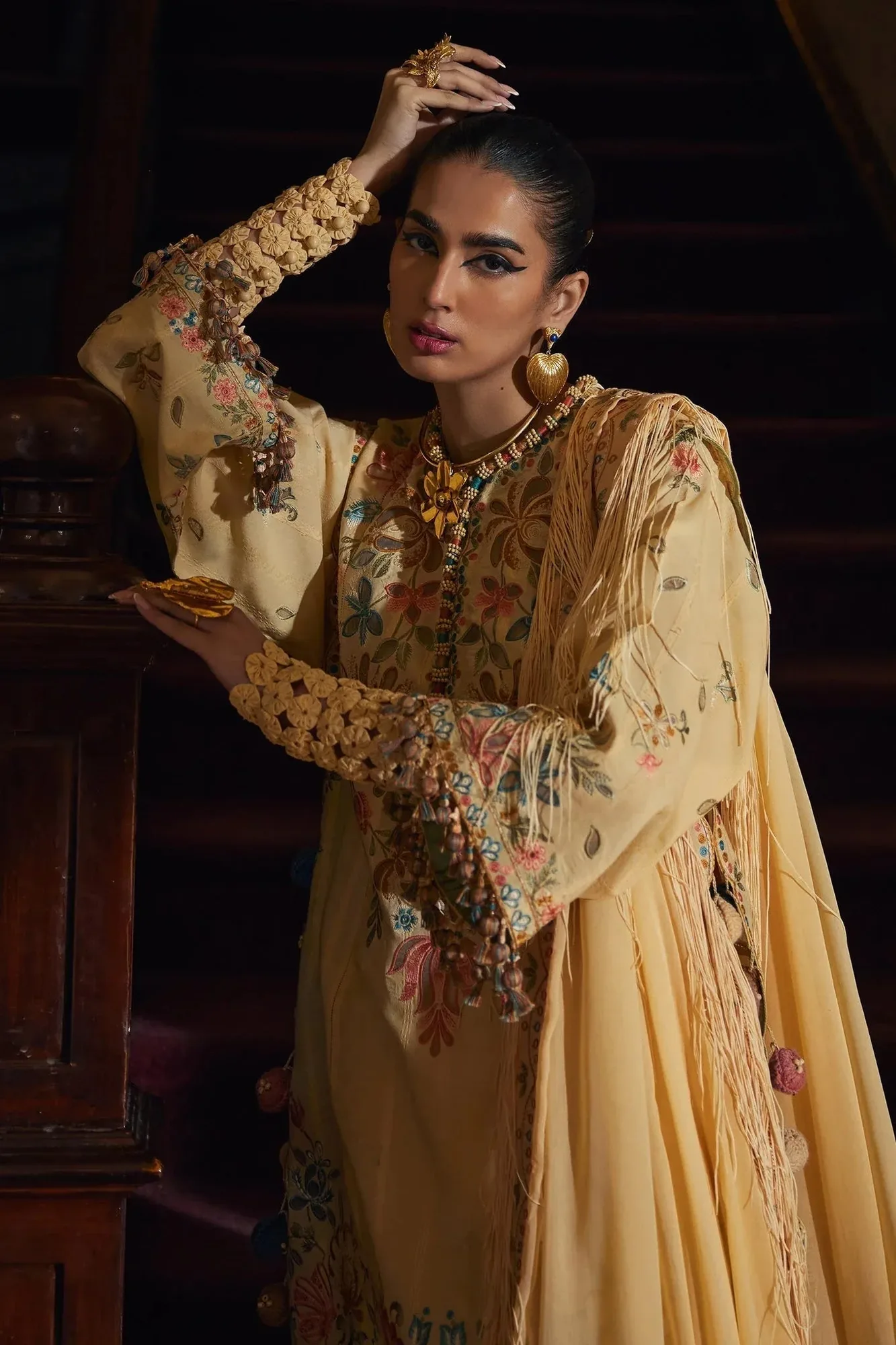 Elan Luxury Lawn 25 Yellow Lawn – view 4 – Poshaq