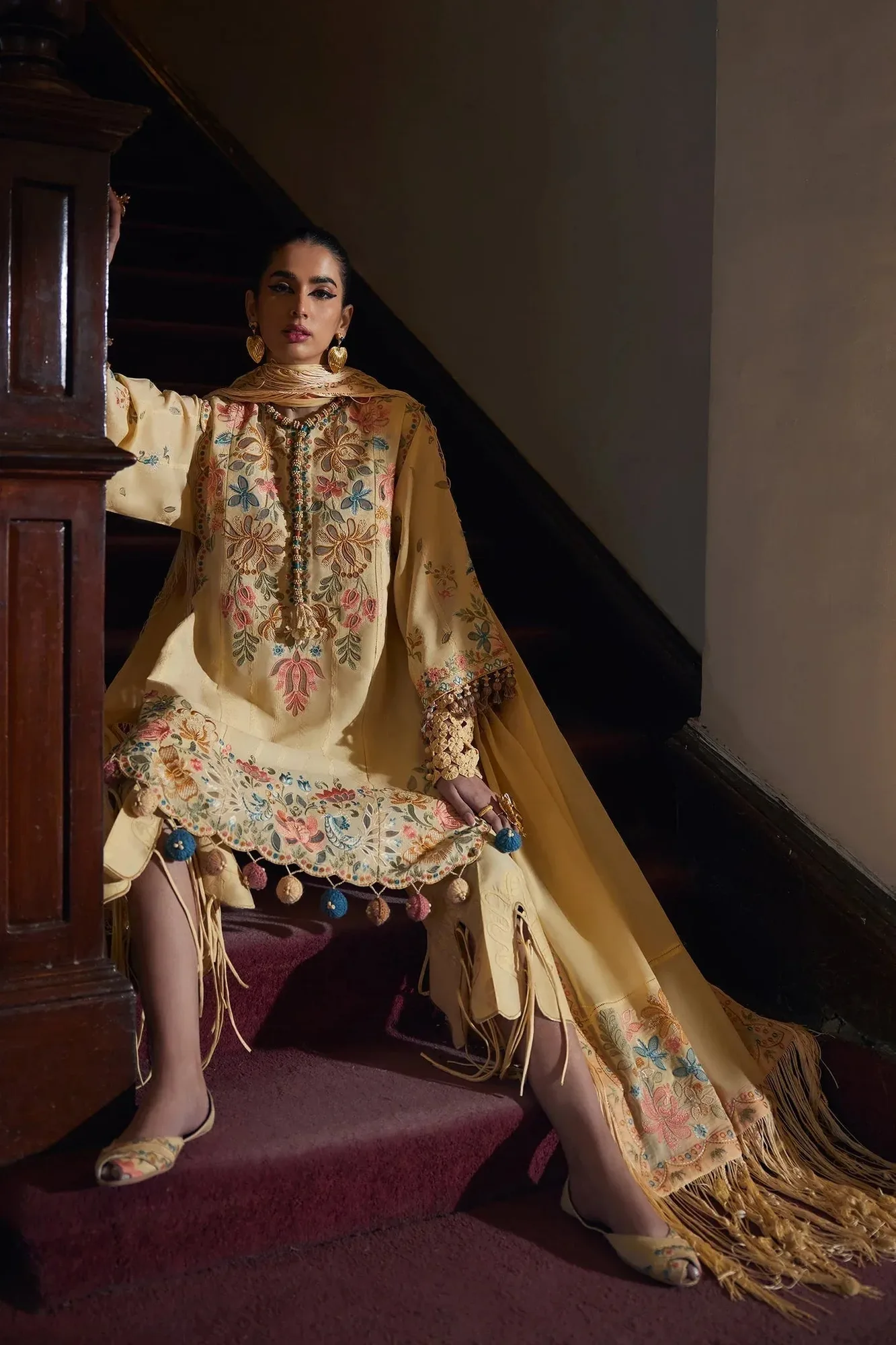 Elan Luxury Lawn 25 Yellow Lawn – view 5 – Poshaq