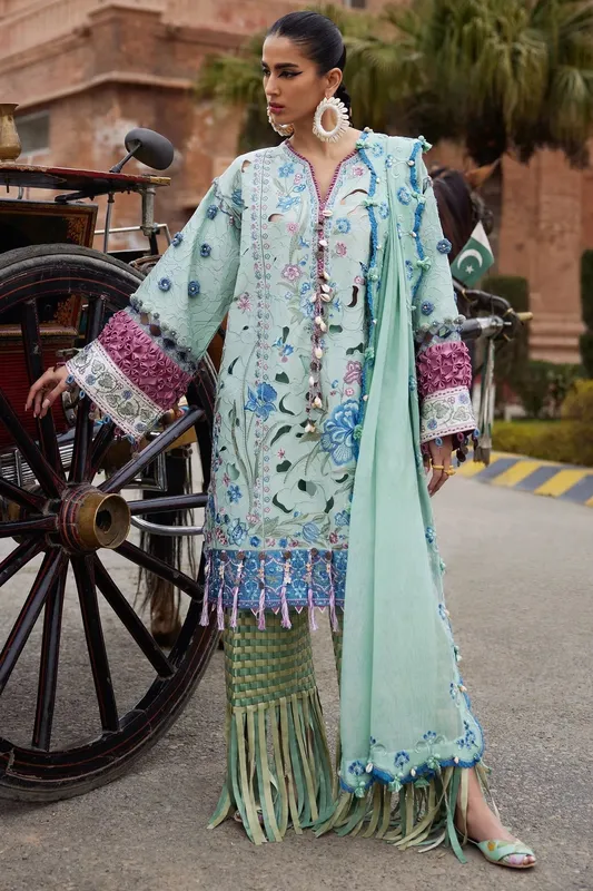 Elan Luxury Lawn 25 Ice Blue Lawn – view 1 – Poshaq