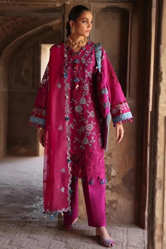Elan Luxury Lawn 25 Magenta Cotton – view 1 – Poshaq