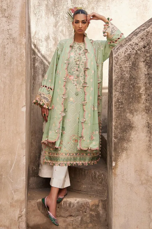 Elan Luxury Lawn 25 Mint Green Lawn – view 1 – Poshaq