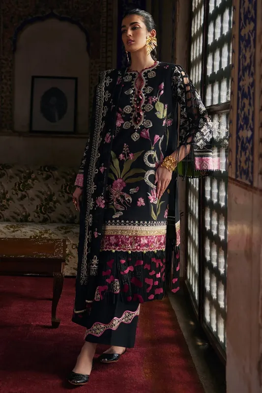 Elan Luxury Lawn 25 Black Cotton – view 1 – Poshaq