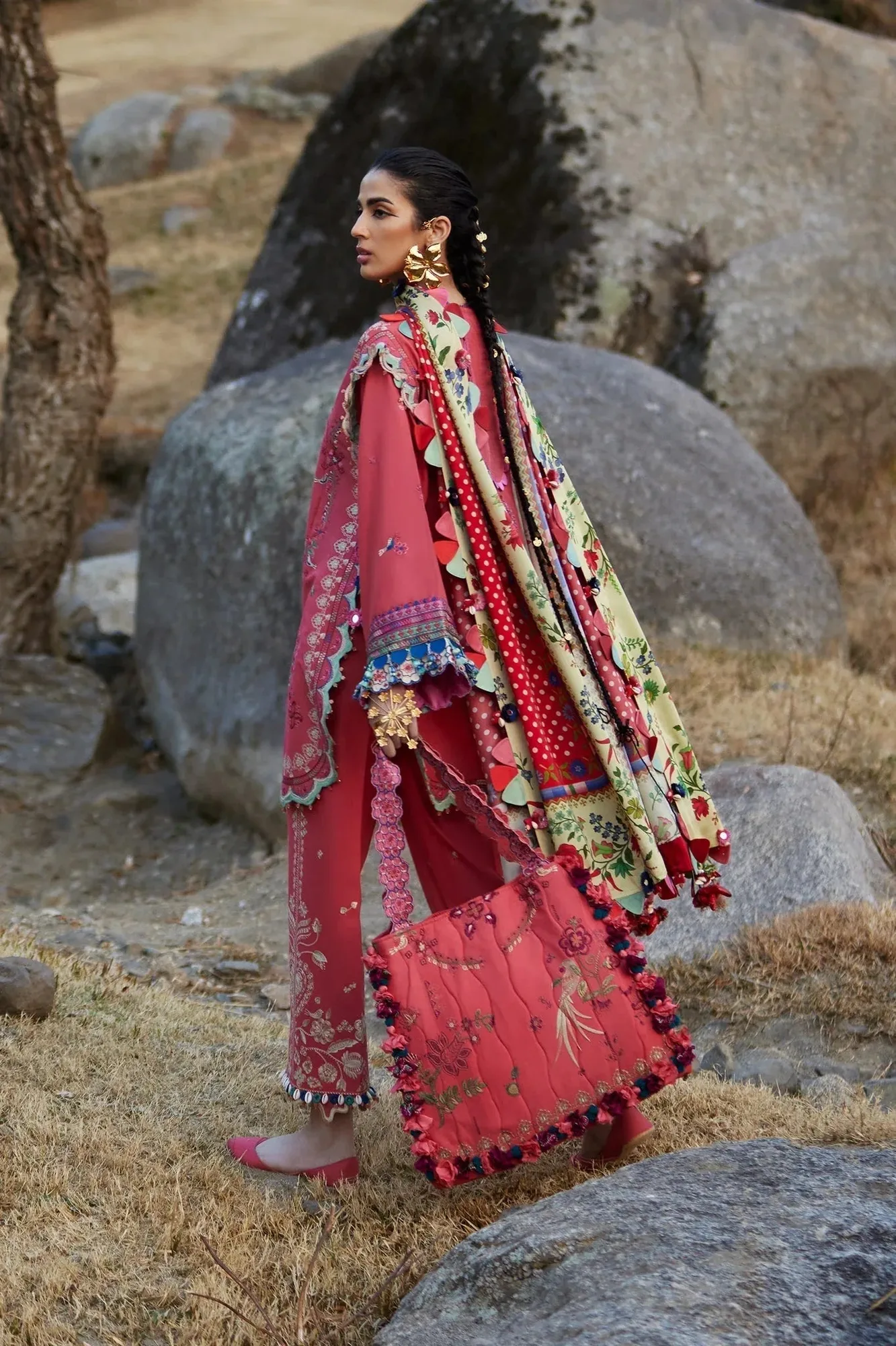 Elan Luxury Lawn 25 Melon Lawn – view 2 – Poshaq