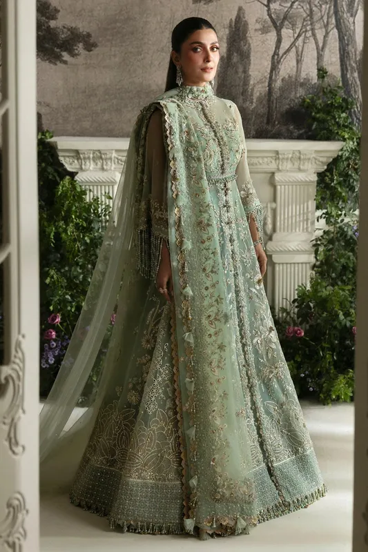 Elan Wedding Festive 24 Mint Green Organza – view 1 – Poshaq