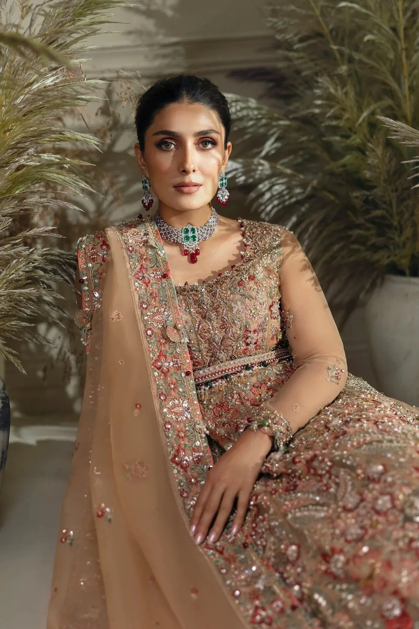 Elan Wedding Festive 24 Beige Organza – view 6 – Poshaq