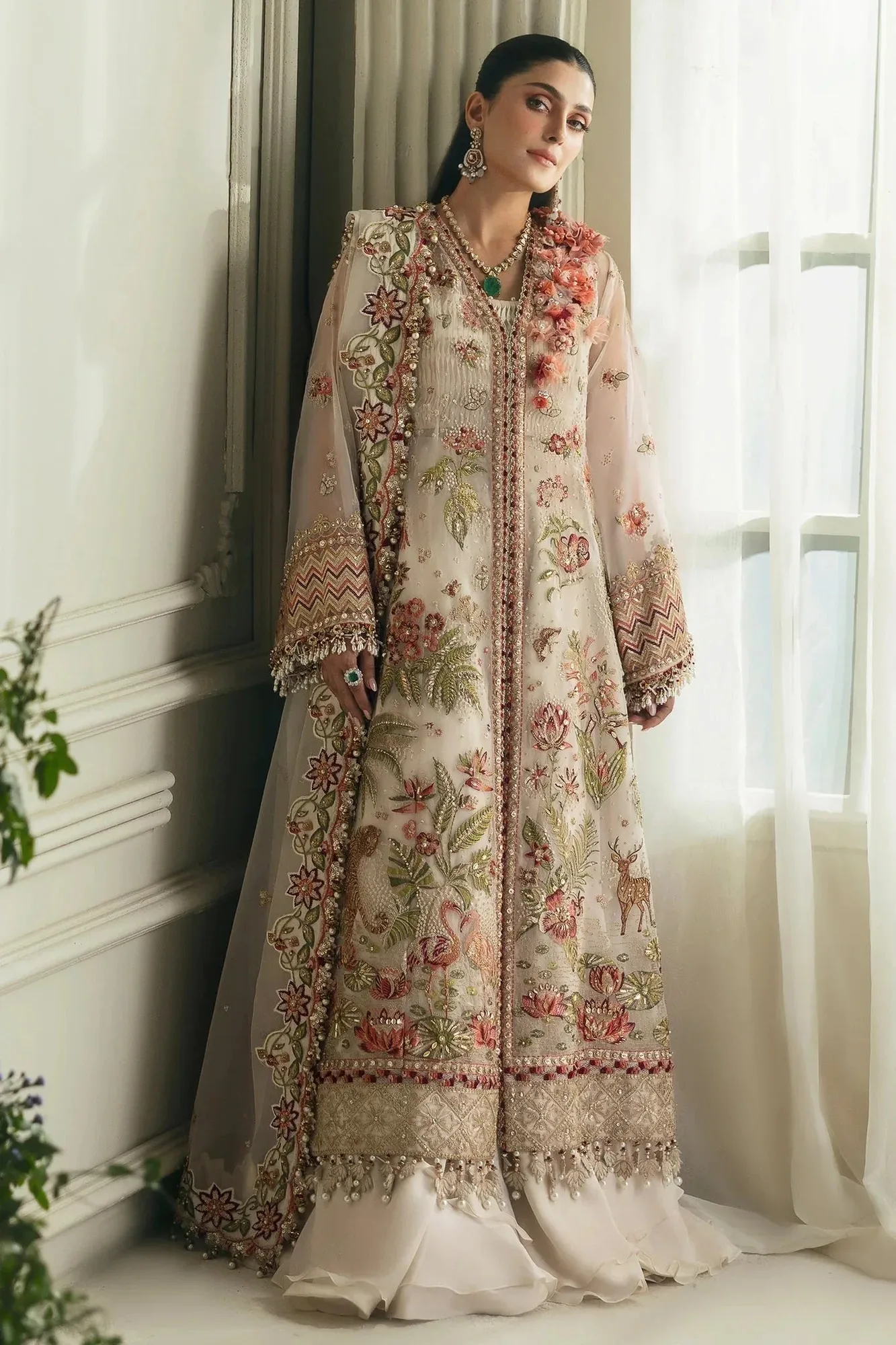 Elan Wedding Festive 24 Ivory Organza – view 1 – Poshaq