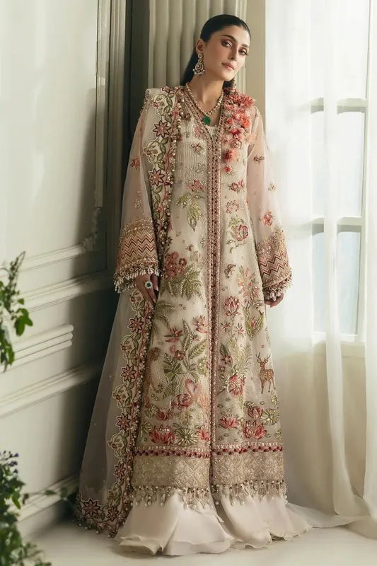 Elan Wedding Festive 24 Ivory Organza – view 1 – Poshaq