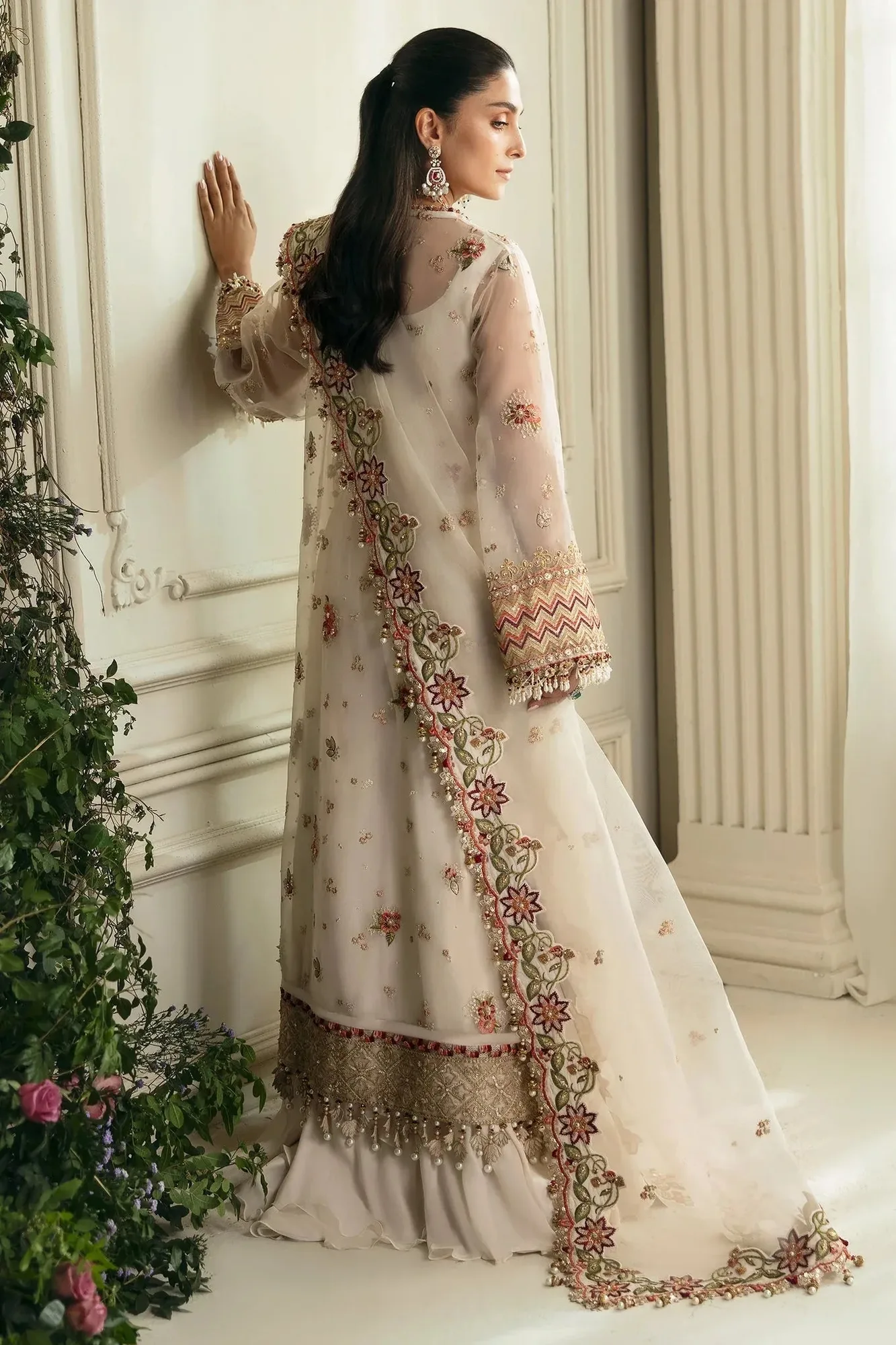 Elan Wedding Festive 24 Ivory Organza – view 2 – Poshaq