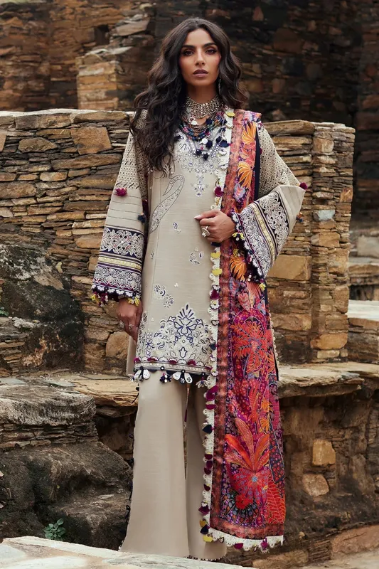 Elan Winter Collection 24 Beige Khaddar – view 1 – Poshaq