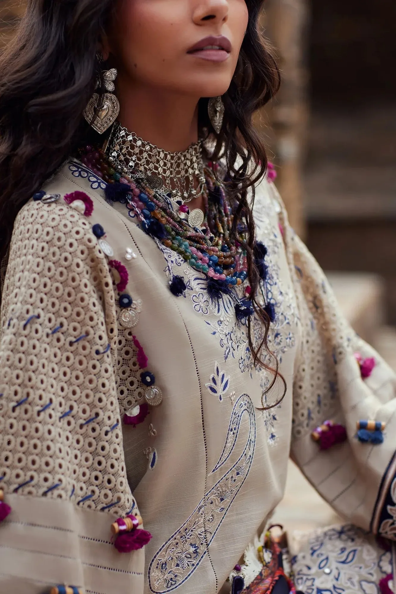 Elan Winter Collection 24 Beige Khaddar – view 3 – Poshaq